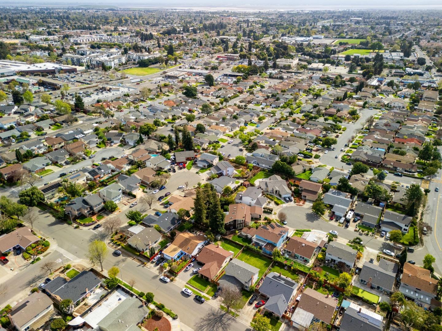 3585 Surry Place Fremont, CA 94536 - Photo 40 of 47 an aerial view of residential houses with outdoor space