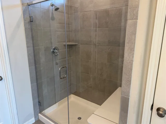 a bathroom with a shower