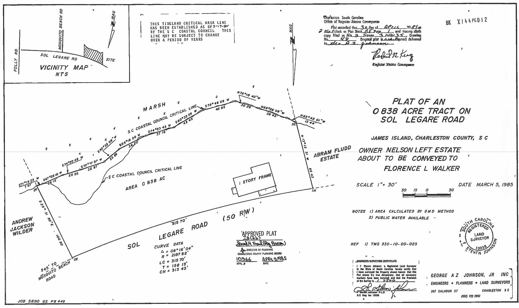 2107 State Rd S-10-432 Charleston, SC 29412 - Photo 15 of 15 Old Survey 1985