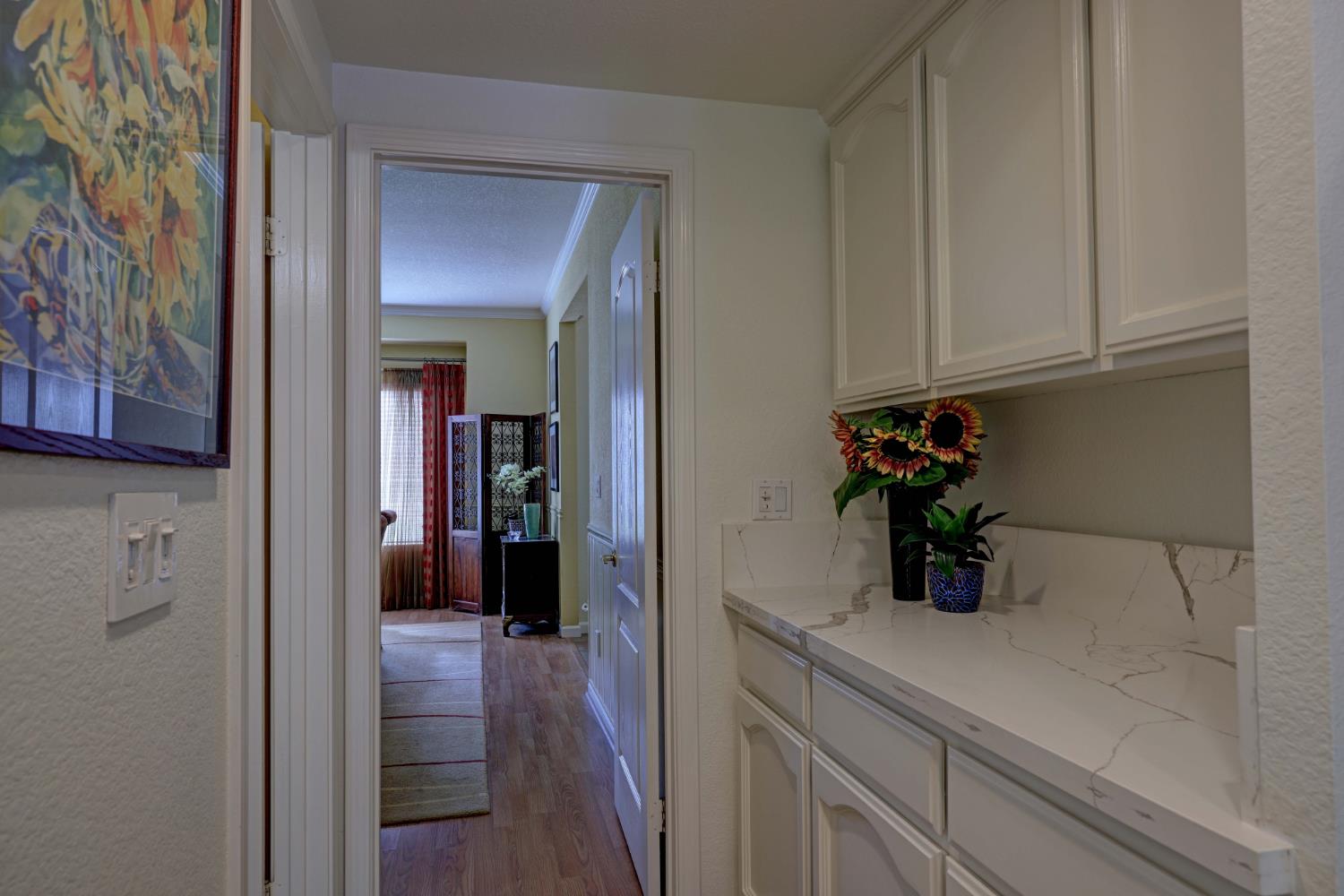 8801 Villa Campo Way Fair Oaks, CA 95628 - Photo 13 of 64 Butlers pantry between dining room and kitchen with Quartz counter.