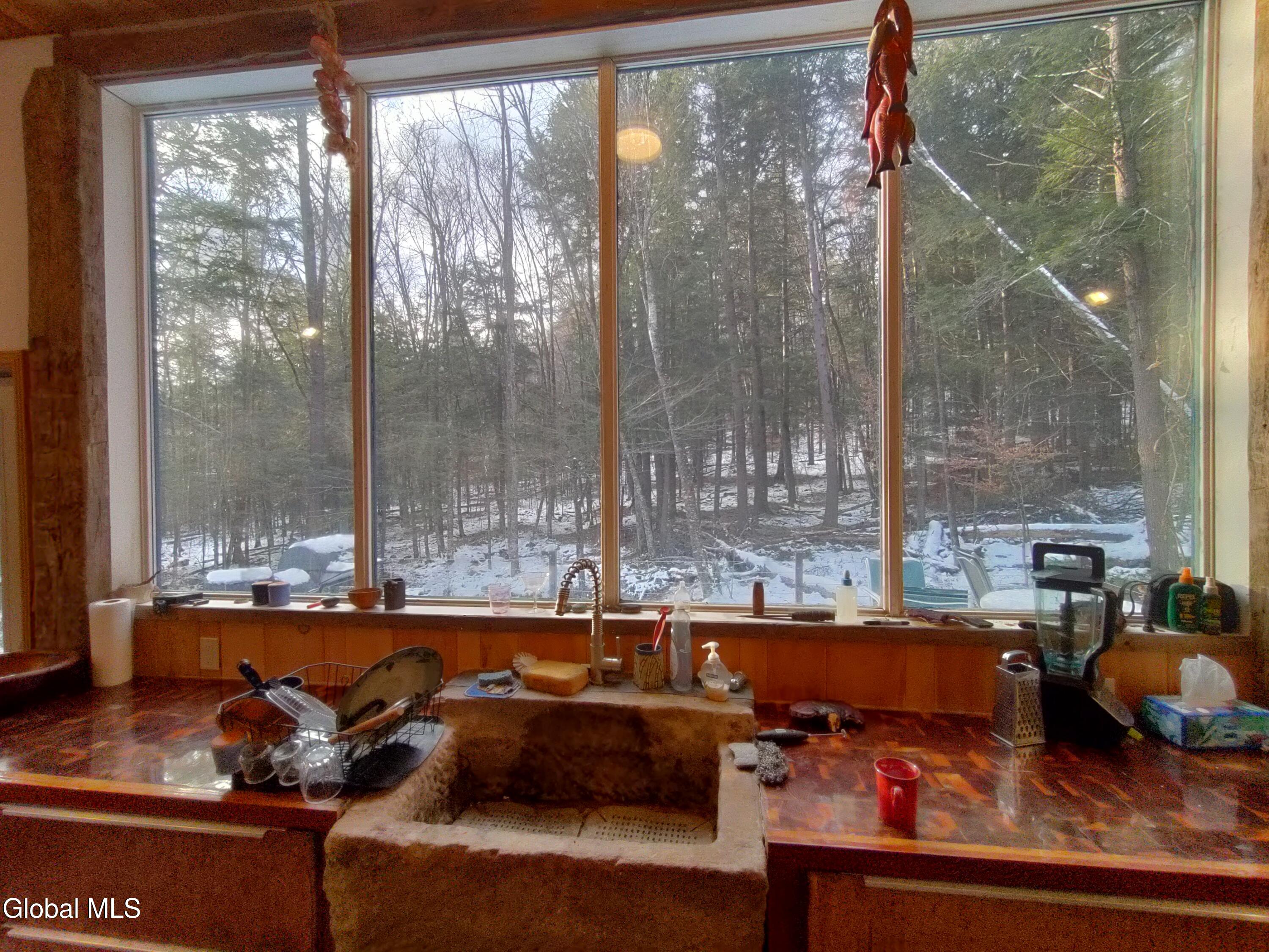 820 Trout Lake Road Bolton, NY 12814 - Photo 18 of 65 Kitchen overlooking rear forest