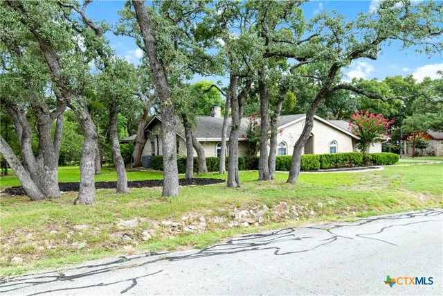 a view of a house with a backyard