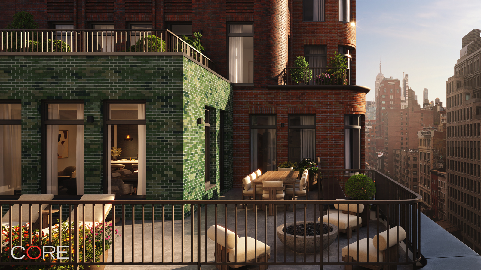 a front view of a house with glass windows