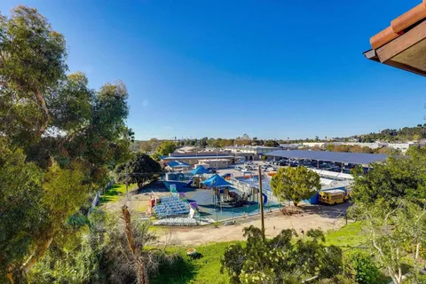 a view of a lake with a house