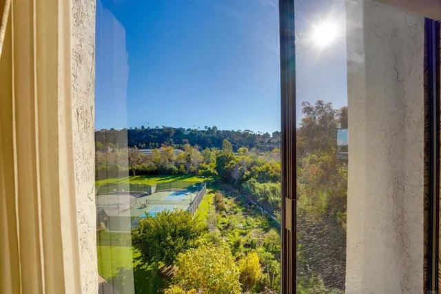 a view of a balcony with lake view