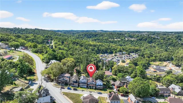 an aerial view of multiple house