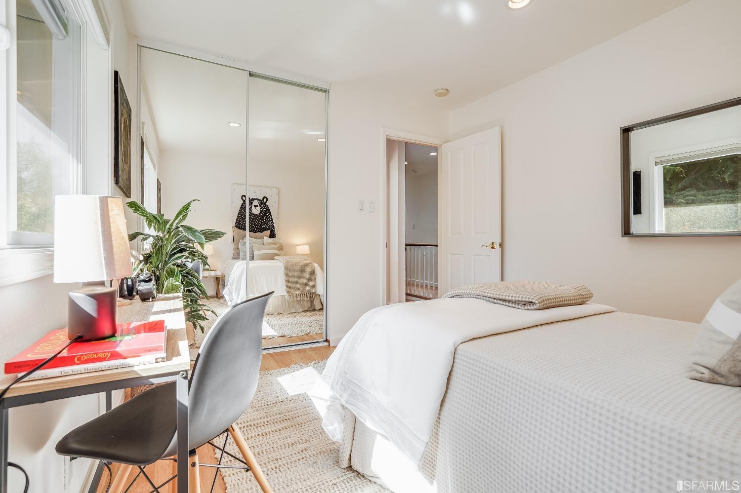 1838 Whitecliff Way San Mateo, CA 94402 - Photo 25 of 56 a bedroom with a bed mirror and with furniture