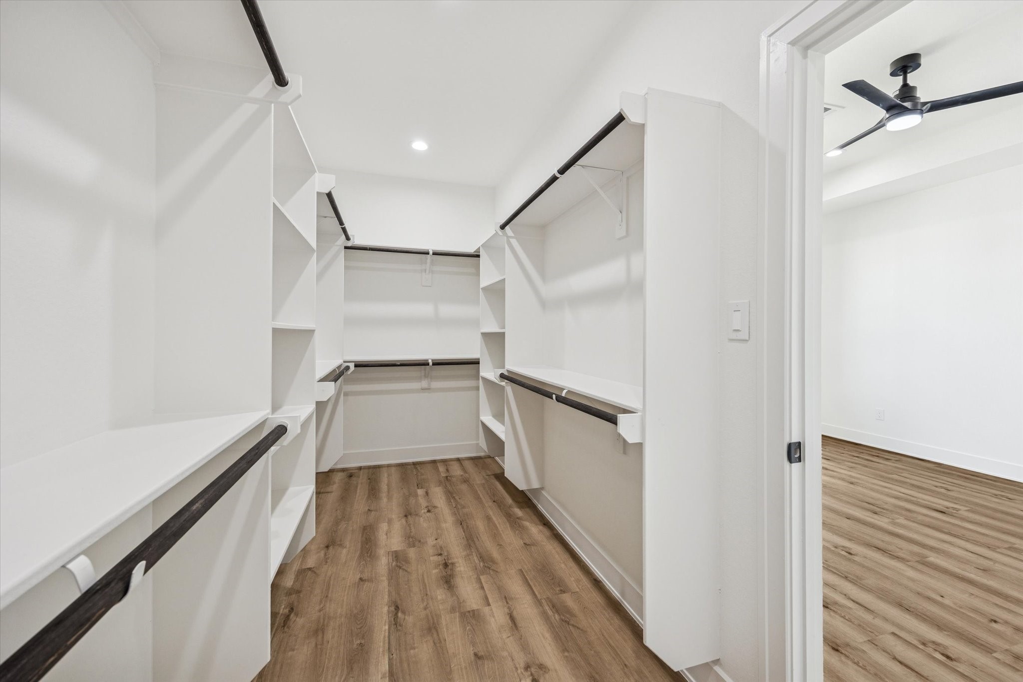 3719 Lydia Street, Unit B Houston, TX 77021 - Photo 12 of 20 a view of a hallway with wooden floor and staircase