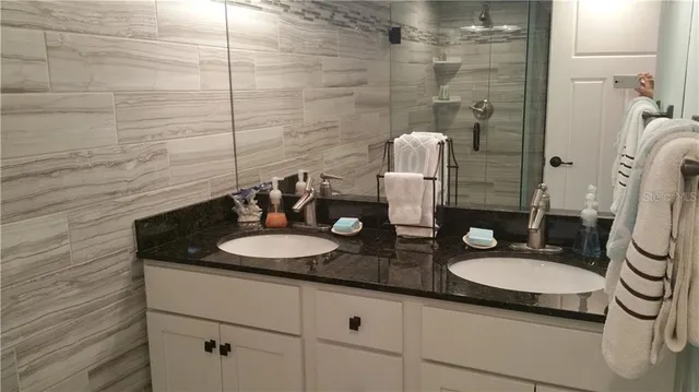 a bathroom with a shower