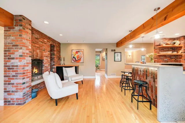 a kitchen with a sink counter top space and appliances