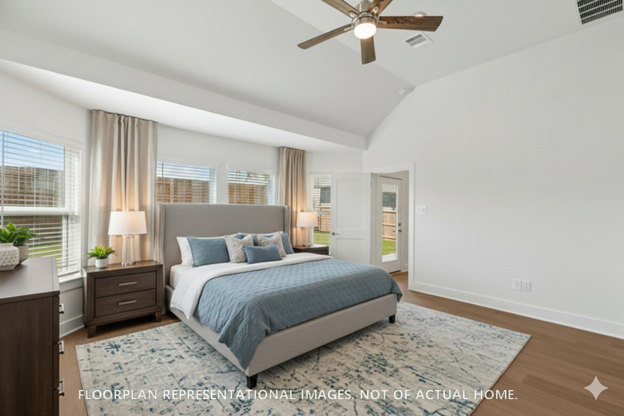 3407 Angus Farm Drive Rosenberg, TX 77471 - Photo 16 of 22 a bedroom with a bed windows and a rug