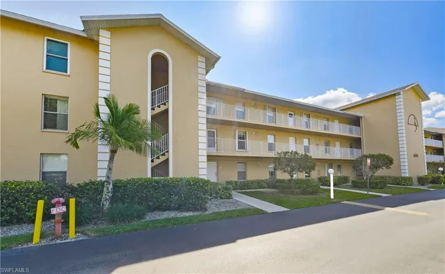 a front view of a building with street