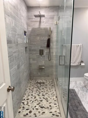 a bathroom with a shower