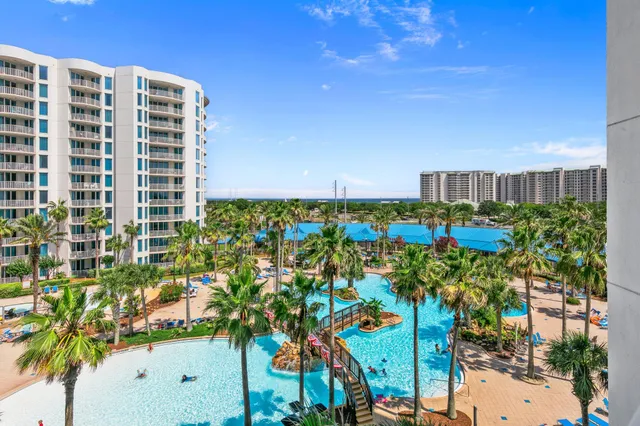 a city view with tall buildings