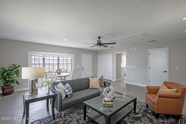 a outdoor living space with furniture and a potted plant