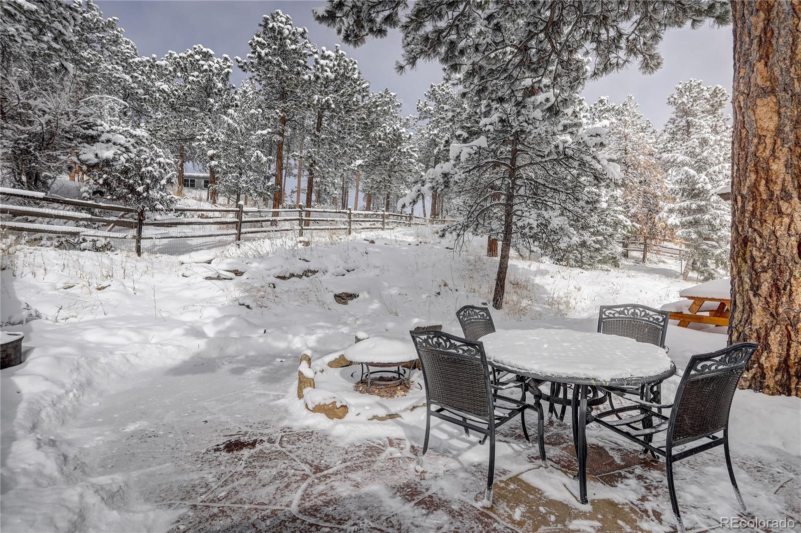 1094 Colorow Road Golden, CO 80401 - Photo 10 of 40 a backyard of a house with table and chairs