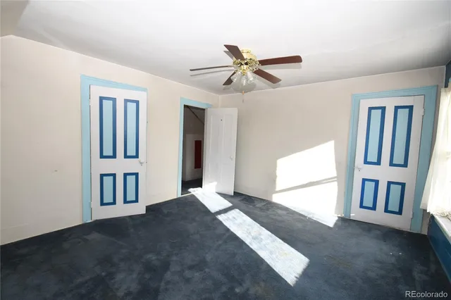 a view of a small space with a window