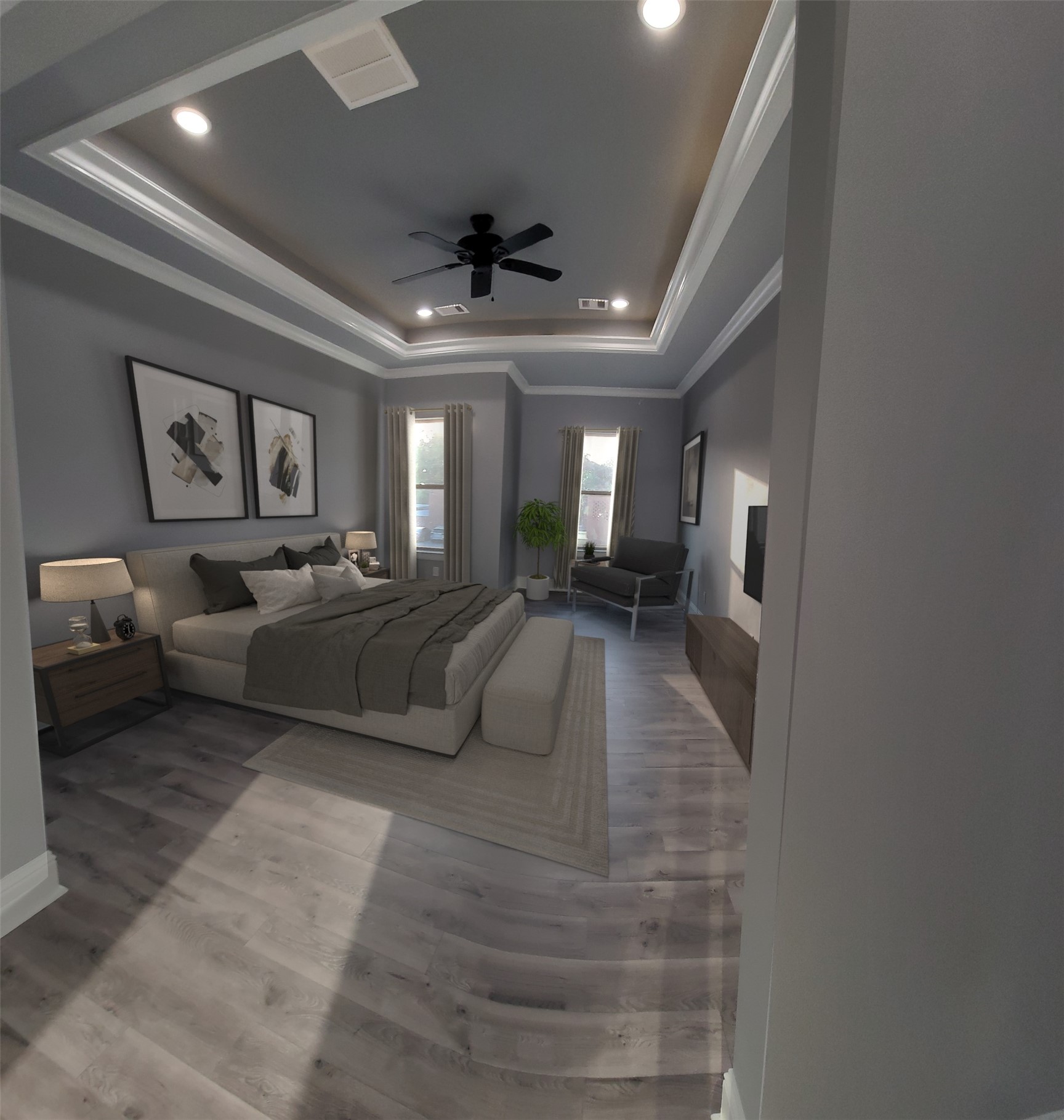 9729 Neuens Road Houston, TX 77080 - Photo 25 of 34 Staged Master Bedroom