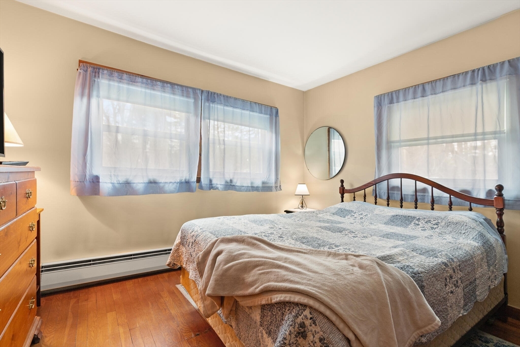 4 Vernon Street Ayer, MA 01432 - Photo 13 of 23 a bedroom with a bed and a large window with pool side view