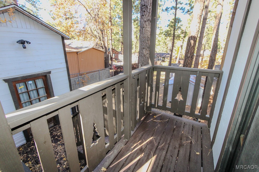 664 Knight Avenue Big Bear Lake, CA 92315 - Photo 19 of 35 a view of balcony with wooden floor
