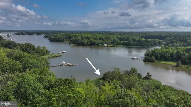 an aerial view of a houses with lake view