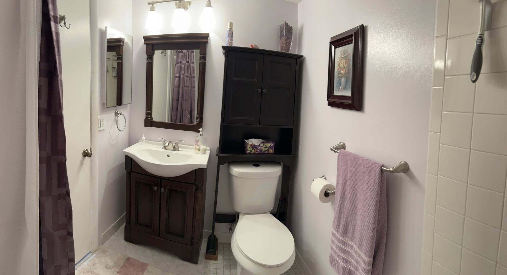 7855 Willow Spring Drive, Unit 726 Lake Worth, FL 33467 - Photo 13 of 16 a bathroom with a sink toilet and shower