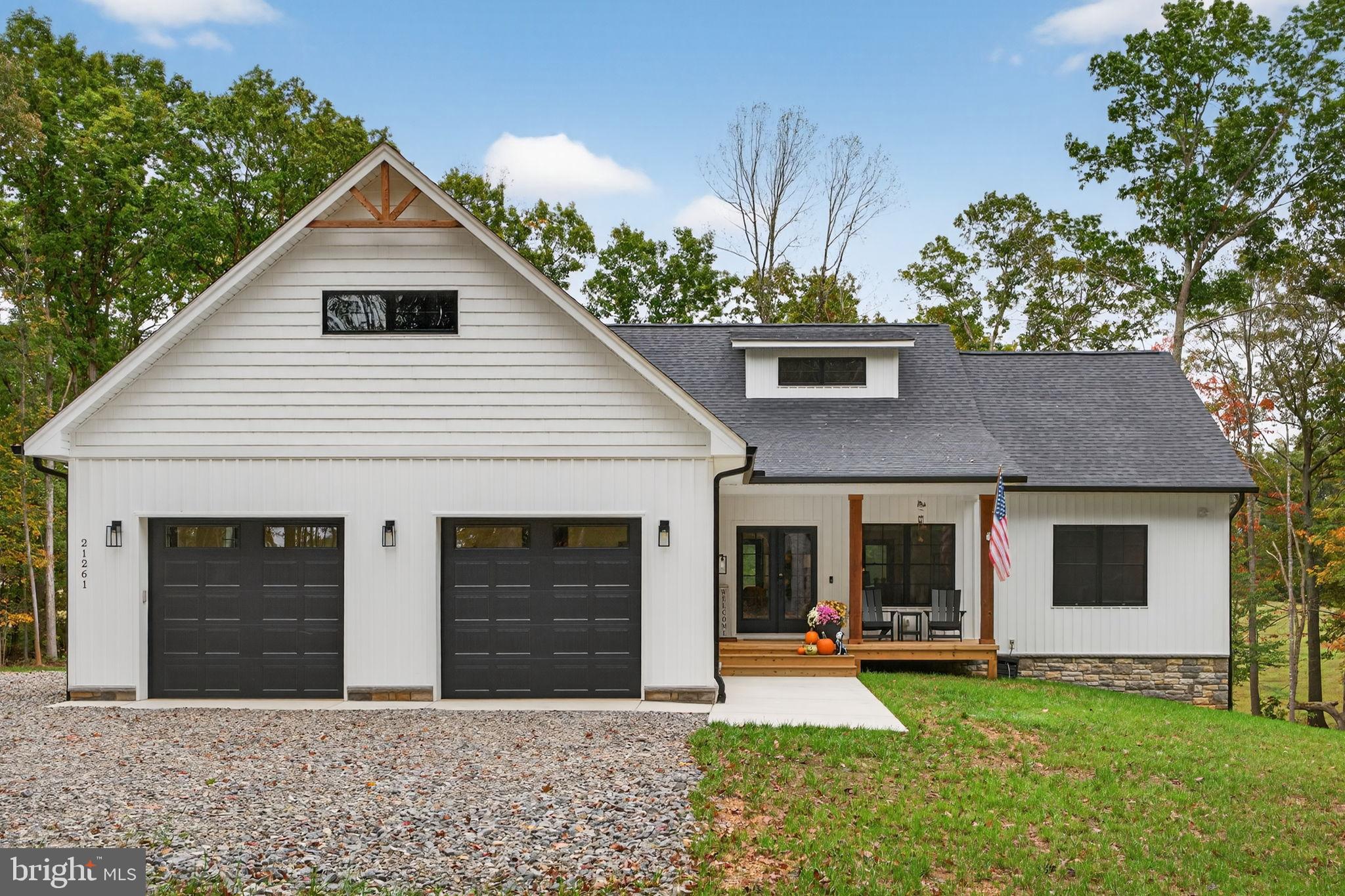 a front view of a house with patio