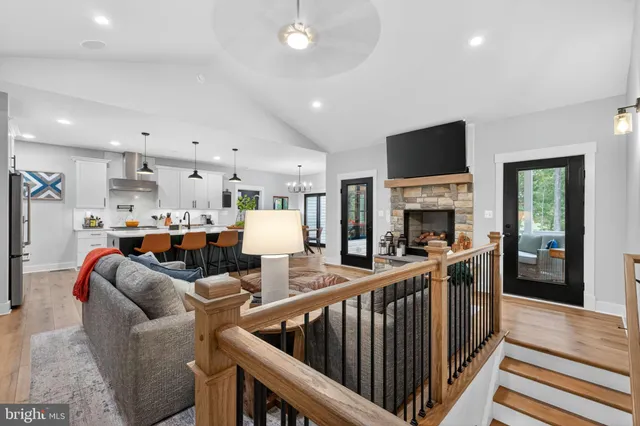 a living room with furniture