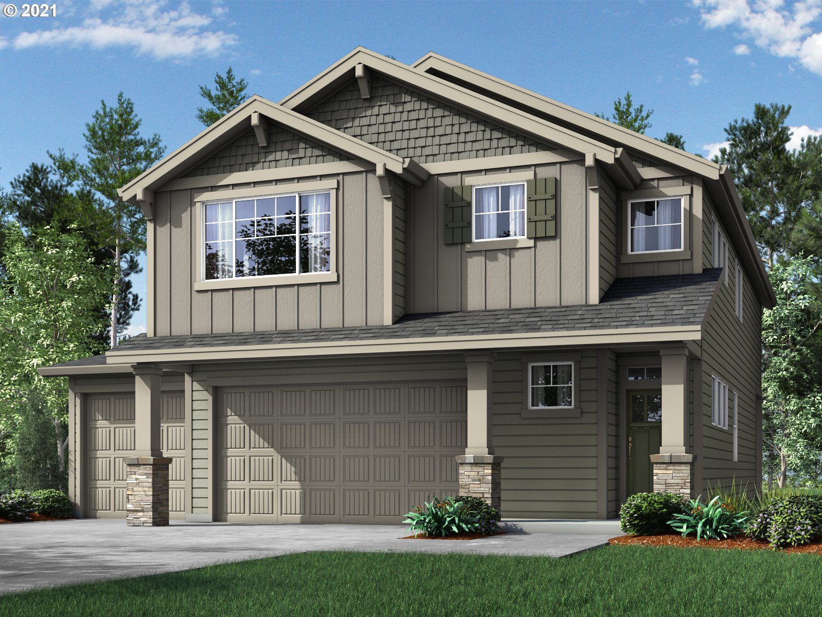 3733 South 42nd Place Ridgefield, WA 98642 - Photo 1 of 23 a front view of a house with a yard and garage