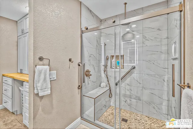 a bathroom with a shower