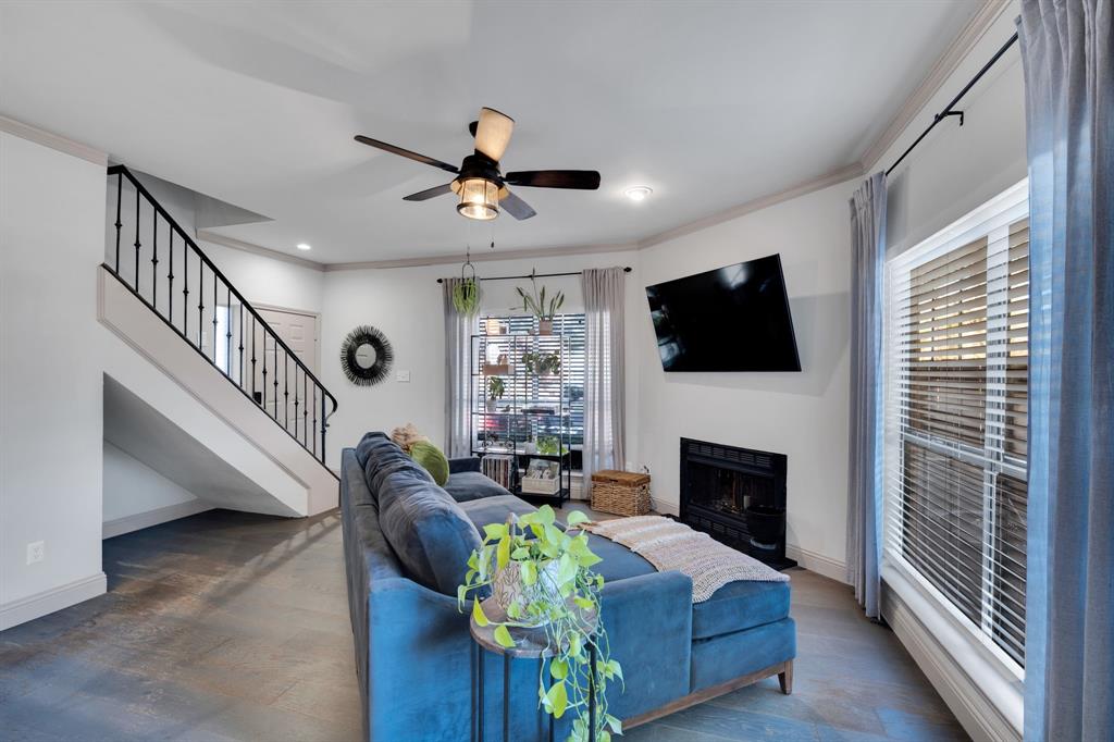 5619 Preston Oaks Road, Unit 802 Dallas, TX 75254 - Photo 15 of 27 a living room with furniture fireplace and flat screen tv