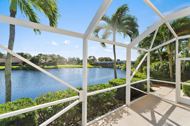 a view of a lake from a balcony
