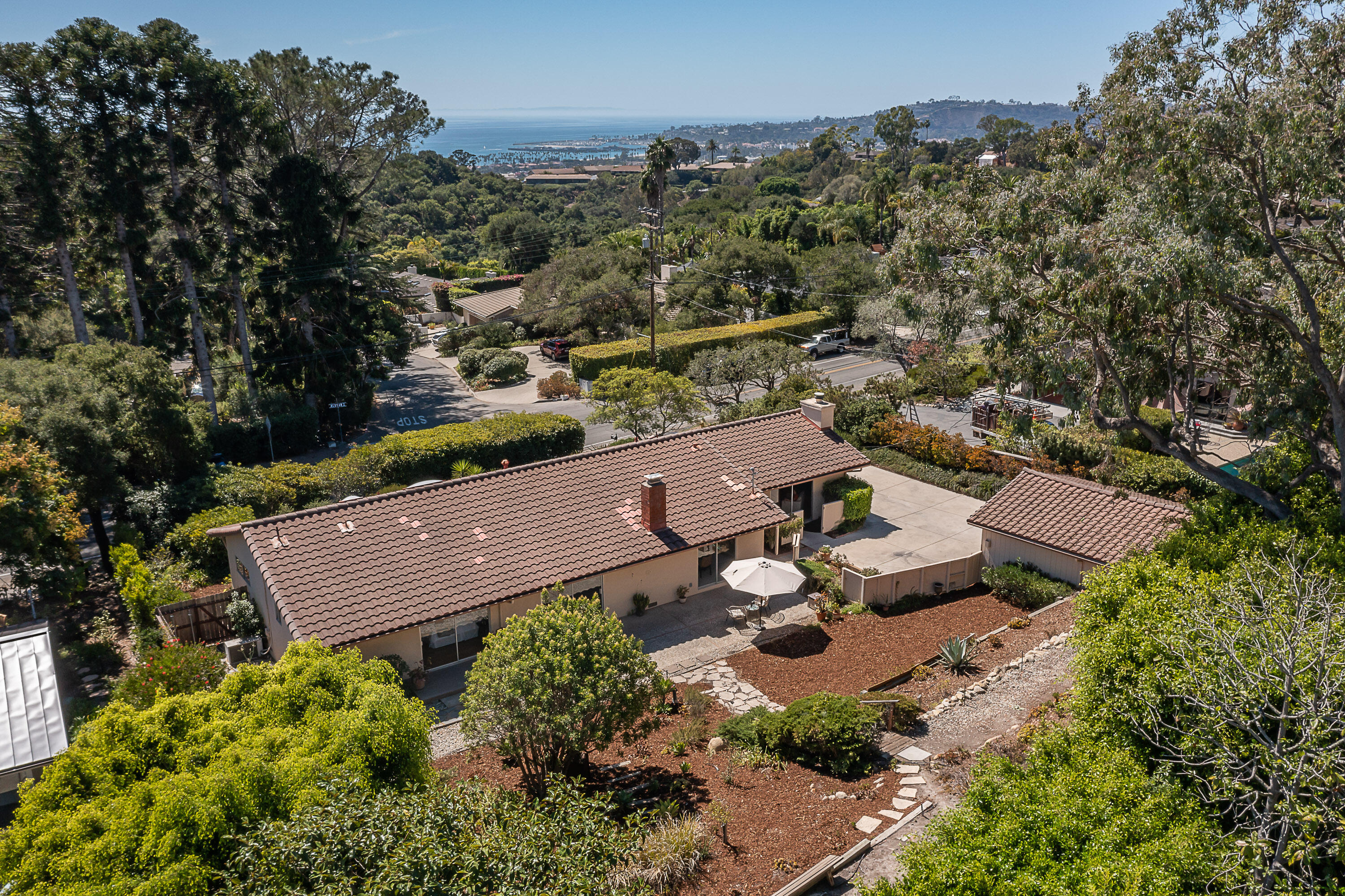 317 Alston Road Santa Barbara, CA 93108 - Photo 1 of 20 an aerial view of a house with garden space and street view