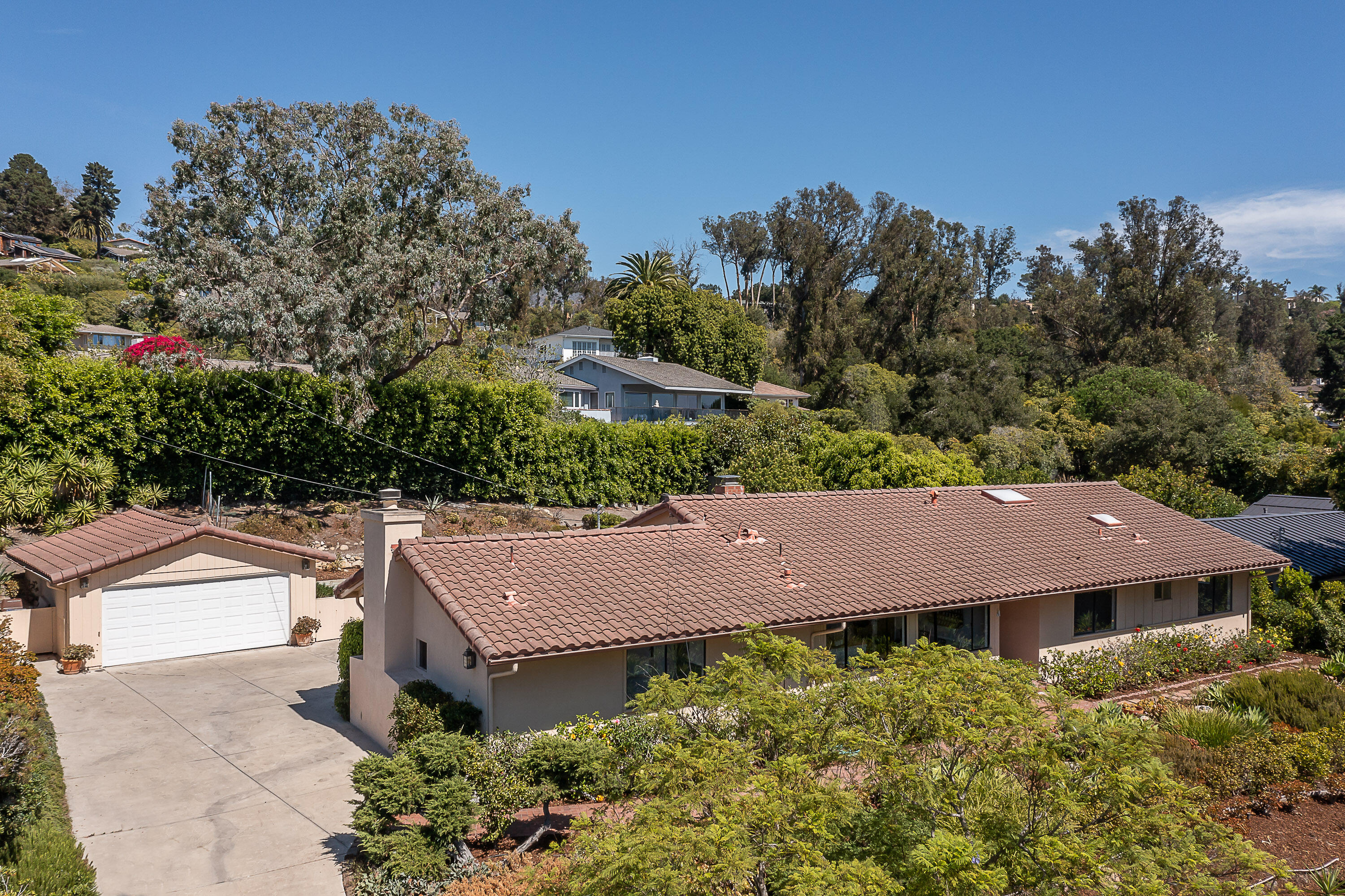 317 Alston Road Santa Barbara, CA 93108 - Photo 3 of 20 a aerial view of a house with a garden and trees