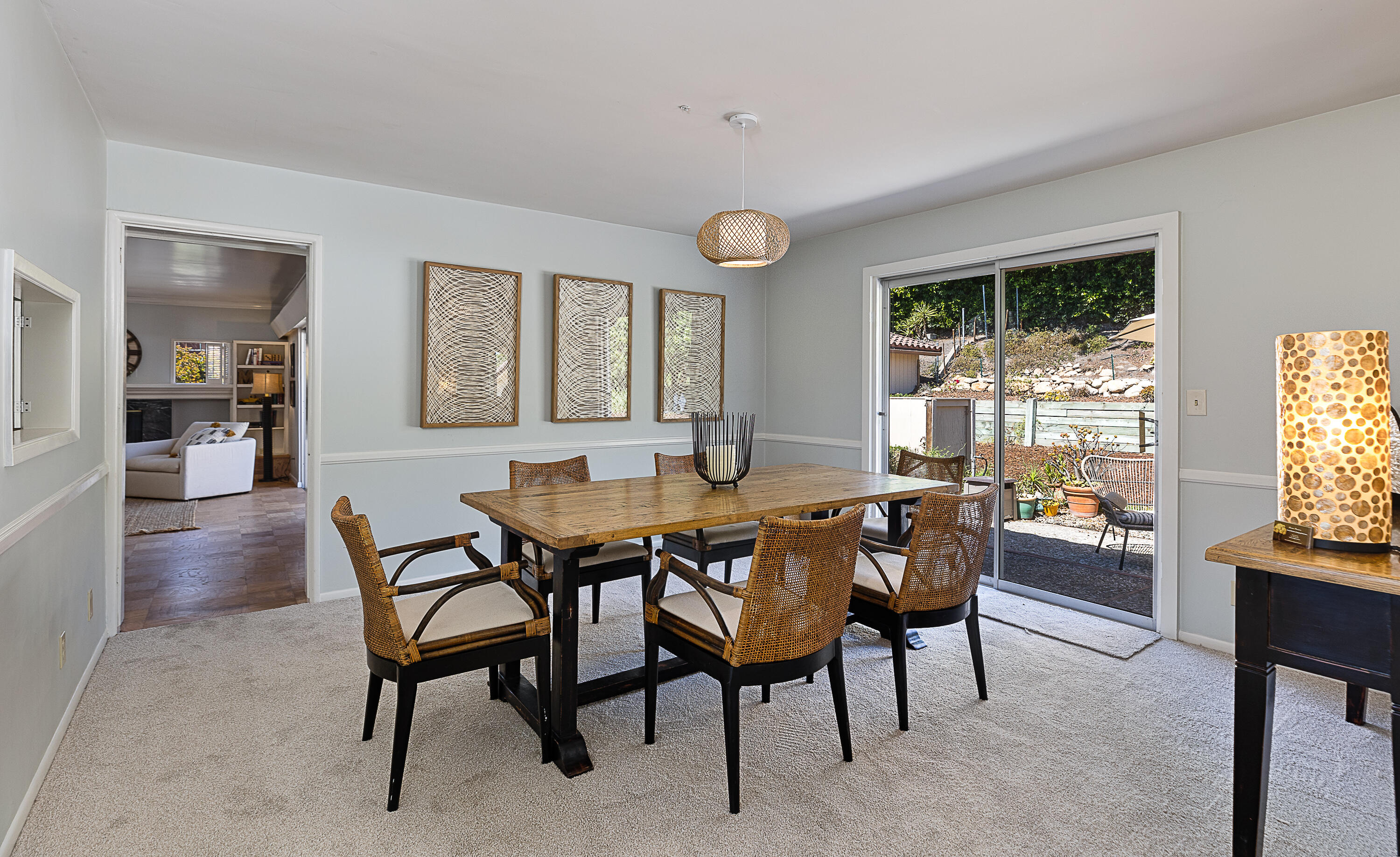317 Alston Road Santa Barbara, CA 93108 - Photo 5 of 20 a dining room with furniture a rug and a large window
