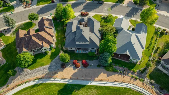 an aerial view of a house
