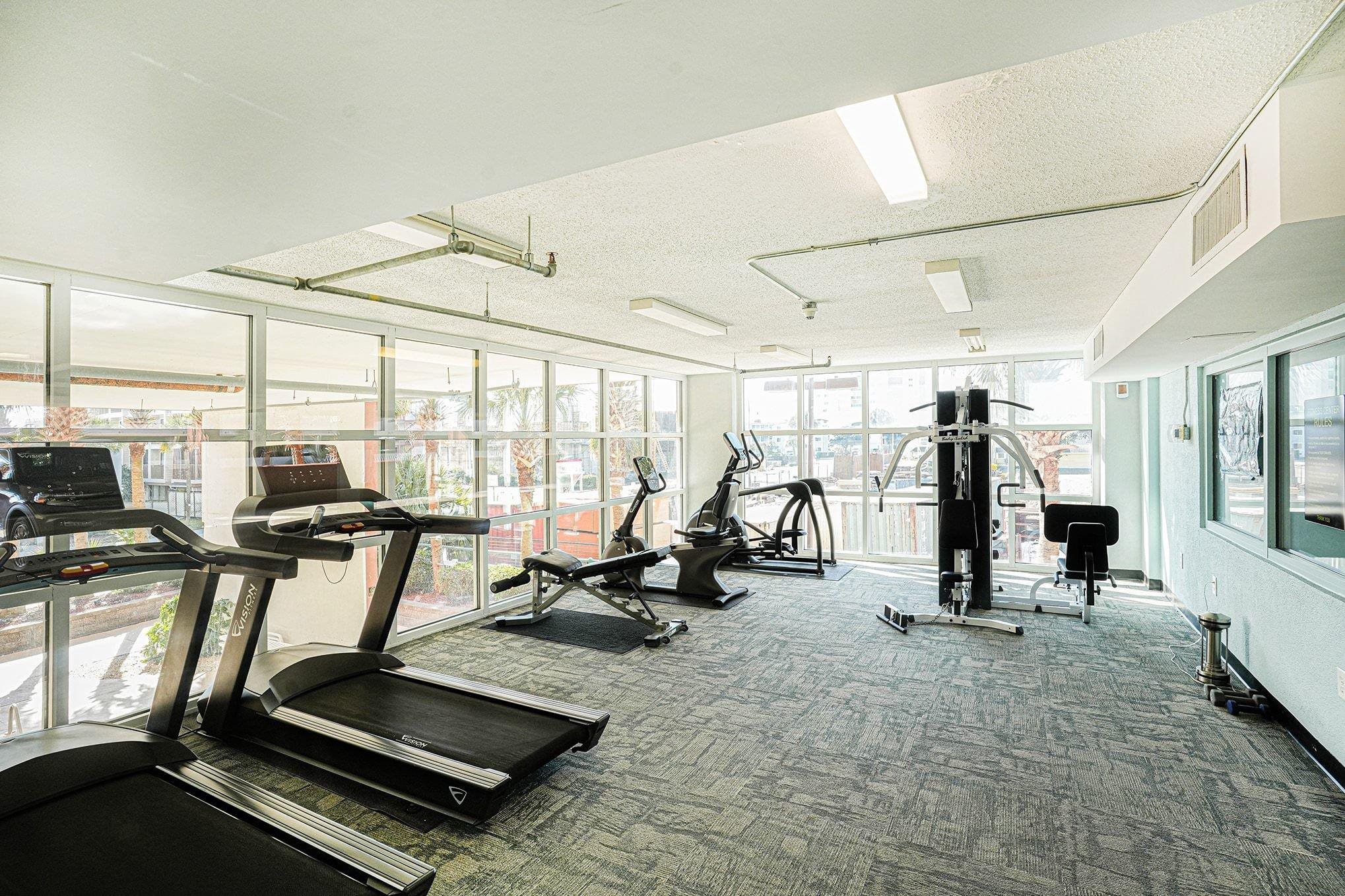 1707 Perrin Drive, Unit 606 North Myrtle Beach, SC 29582 - Photo 37 of 40 Gym featuring a textured ceiling