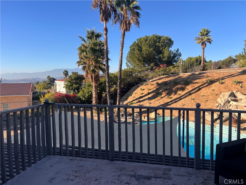 7158 Golden Vale Drive Riverside, CA 92506 - Photo 17 of 36 a view of a porch with a backyard