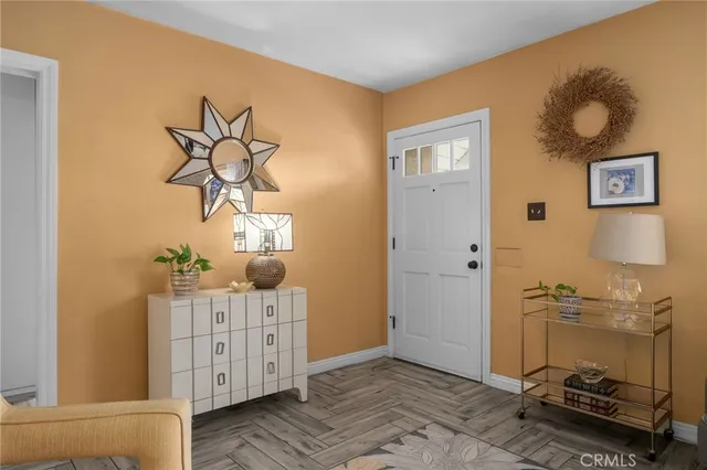 a view of a hallway with workspace