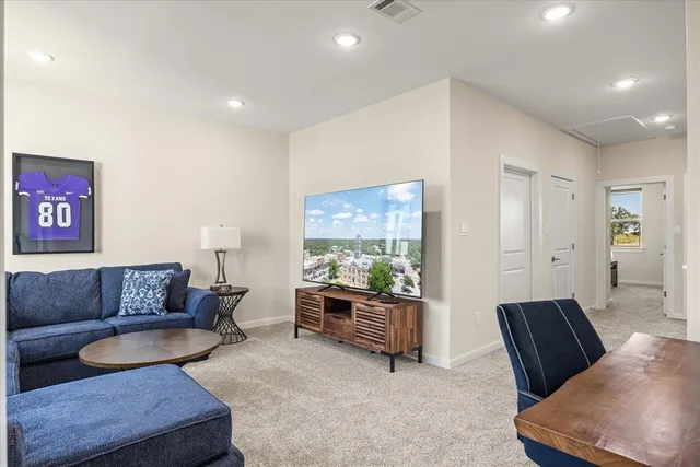 a living room with furniture
