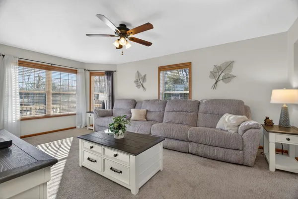 a living room with furniture