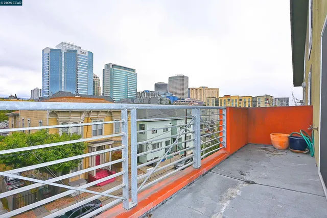 a view of city with balcony
