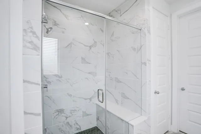 a bathroom with a shower