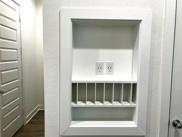 a view of wooden door