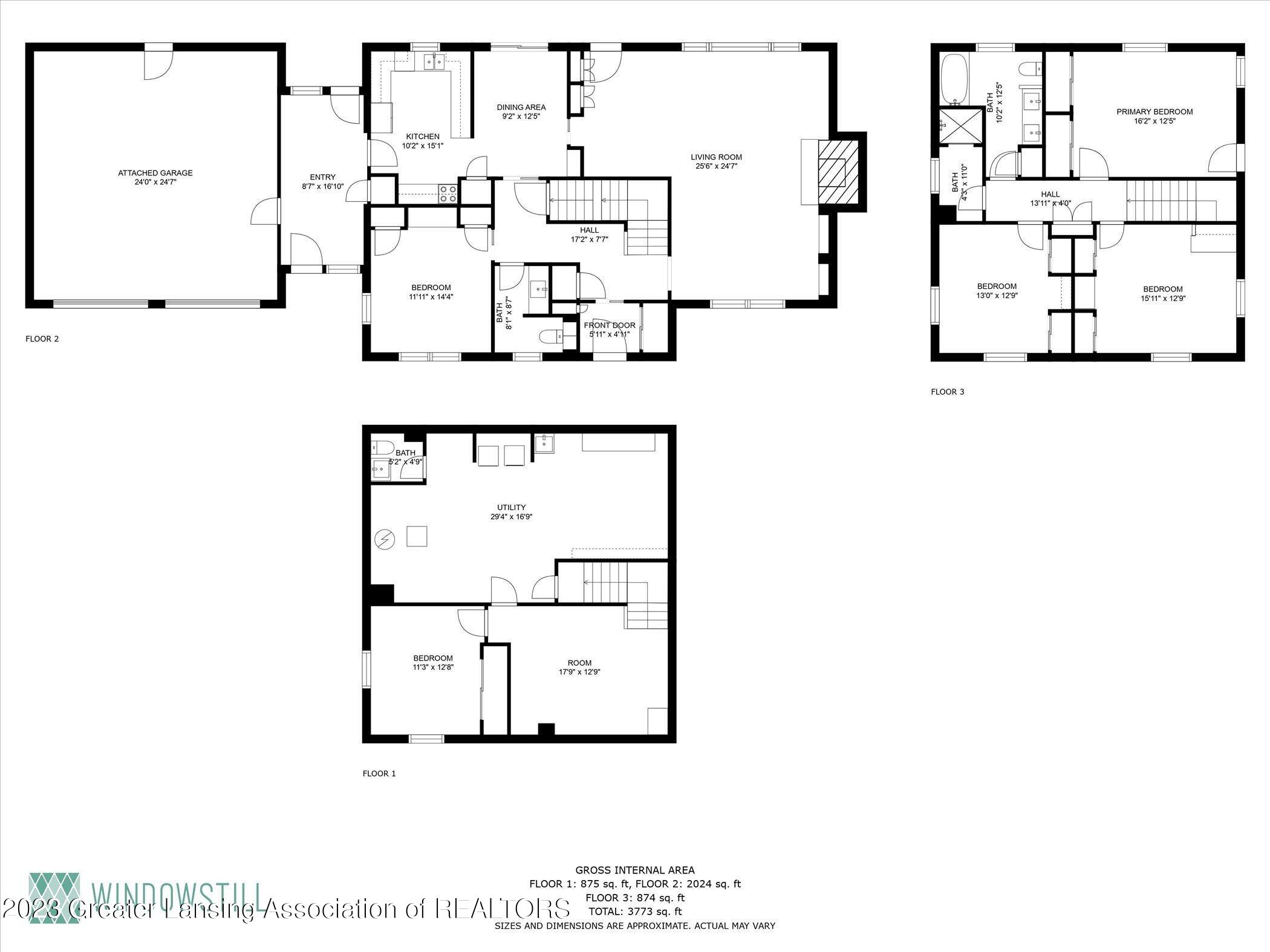 1710 Nottingham Road Lansing, MI 48911 - Photo 50 of 50 53-all_floors_dimensions_1710_nottingham