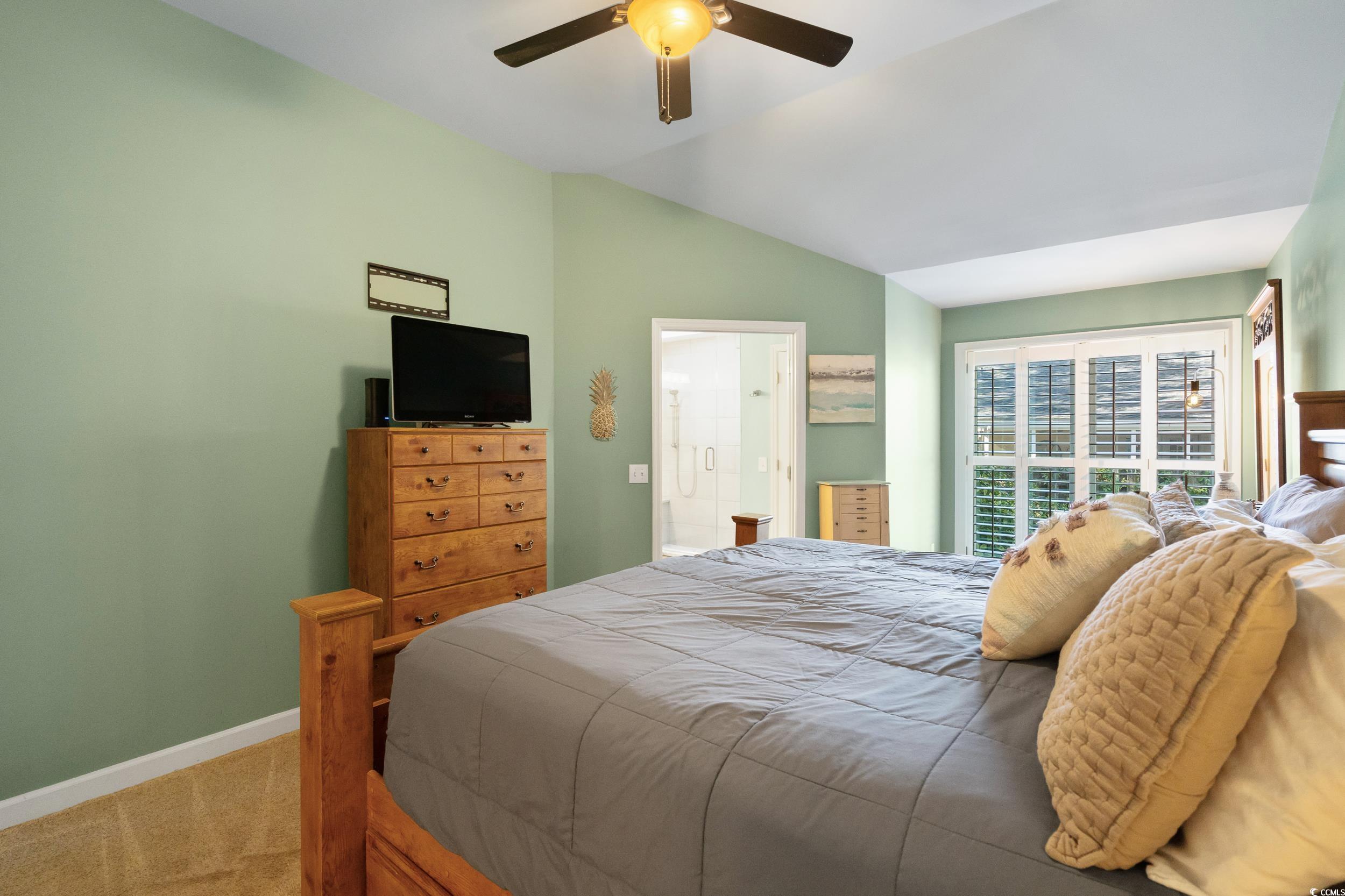 824 Mount Gilead Pl Drive Murrells Inlet, SC 29576 - Photo 24 of 40 Carpeted bedroom featuring ceiling fan and vaulted