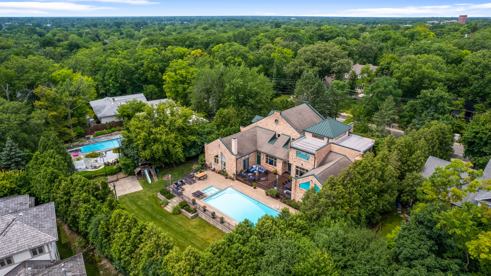 780 Bob-O-Link Road Highland Park, IL 60035 - Photo 44 of 50 an aerial view of a house with a yard basket ball court and outdoor seating
