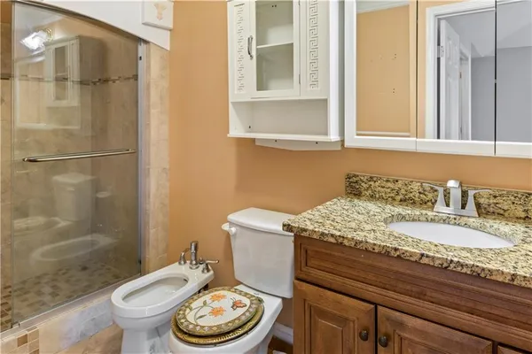 a view of a room with racks on the wall