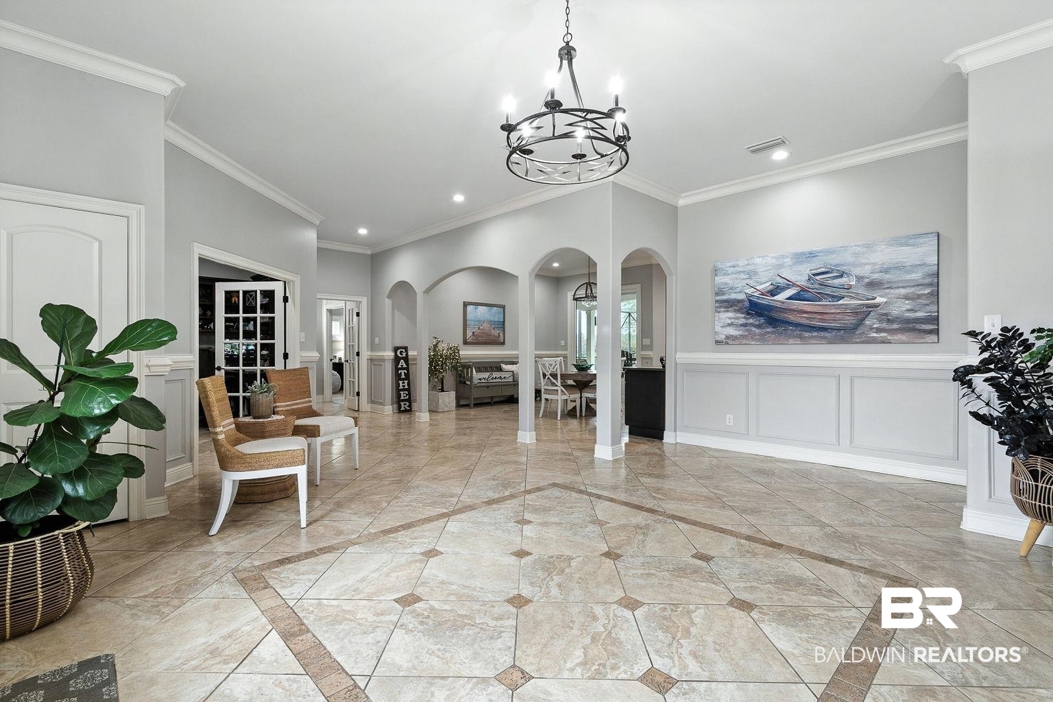 23357 Carnoustie Drive Foley, AL 36535 - Photo 5 of 99 Lobby with ornamental molding, a decorative wall, recessed lighting, and a wainscoted wall