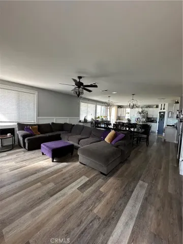 a living room with a couch and a table